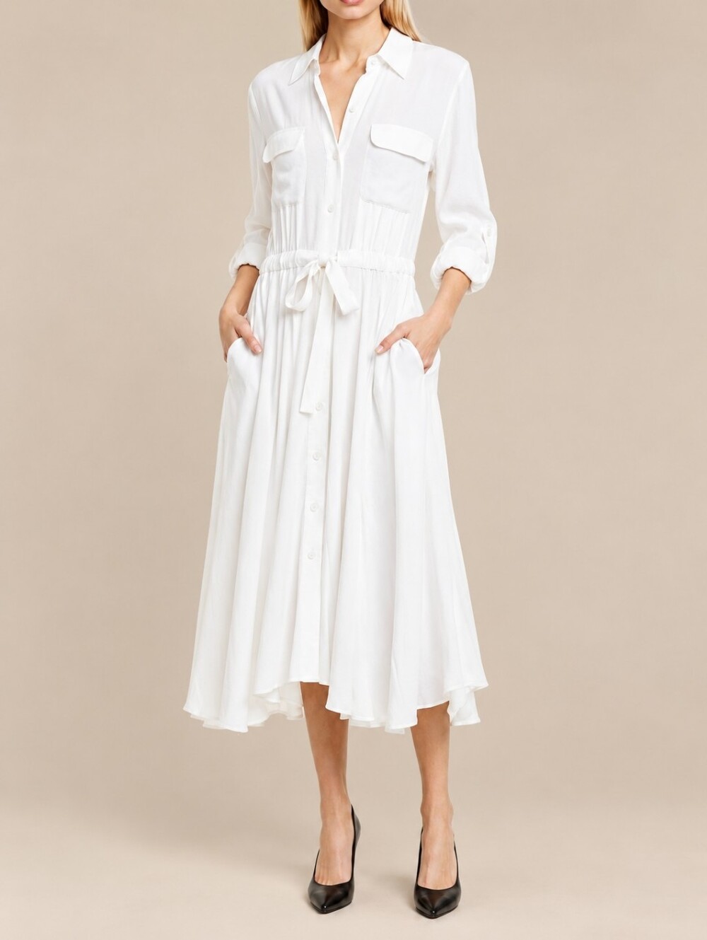 EQUIPMENT FEMME 100% LINEN WHITE MIDI MAXI SHIRT DRESS SIZE 10